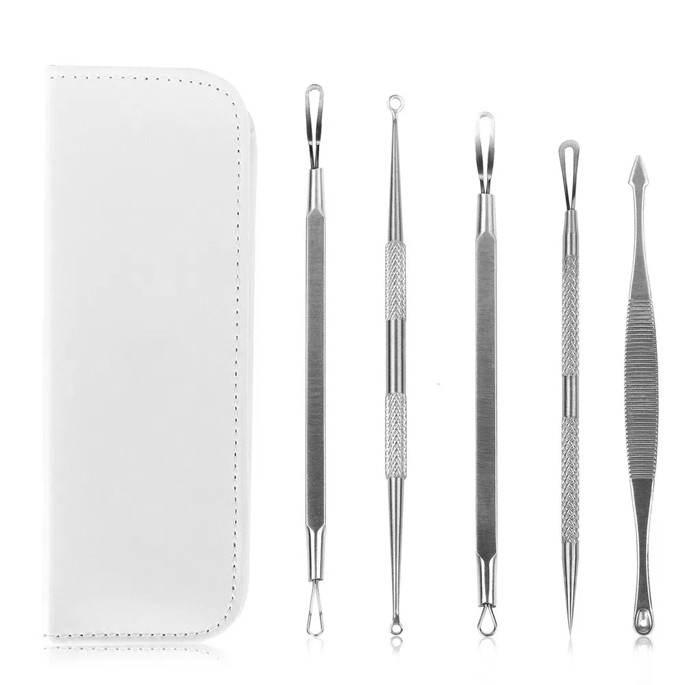 Blackhead Remover Kit - Stainless Steel Comedone & Pimple Extractor Tool Set