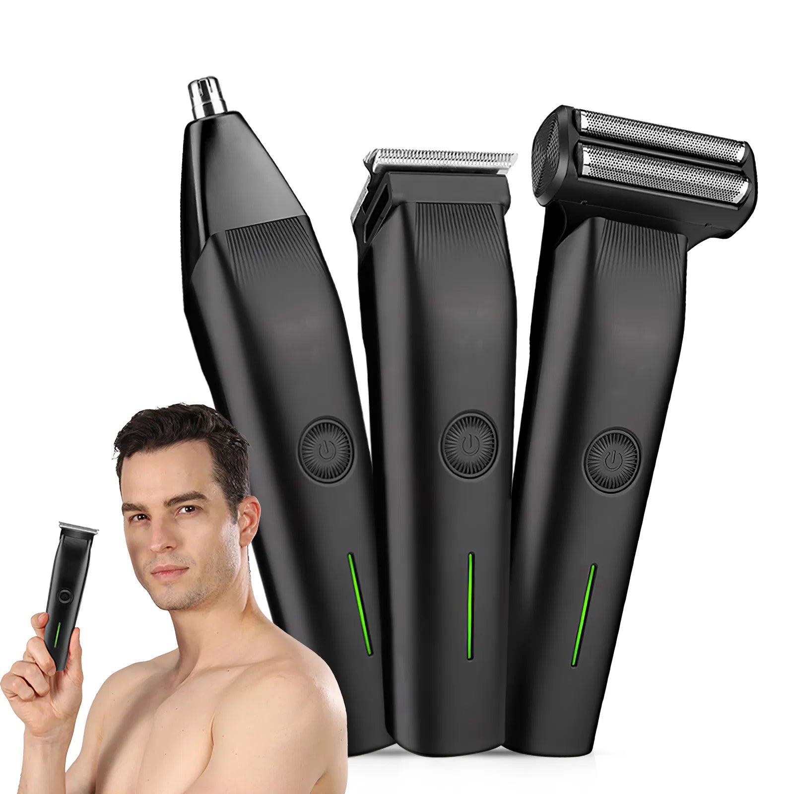3-in-1 Beard Trimmer - Cordless Hair Clipper & Men's Grooming Kit with Guards