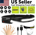 COB LED Headlamp - USB Rechargeable Wide-Beam Head Torch for Camping, Work & Running