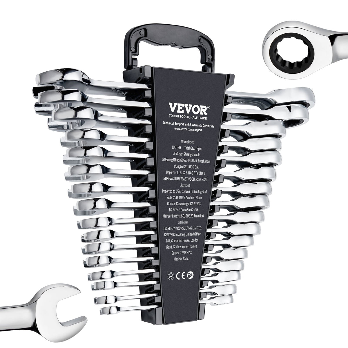 Combination Wrench Set 16-Piece Metric 8 Mm To 24 Mm With Organizer