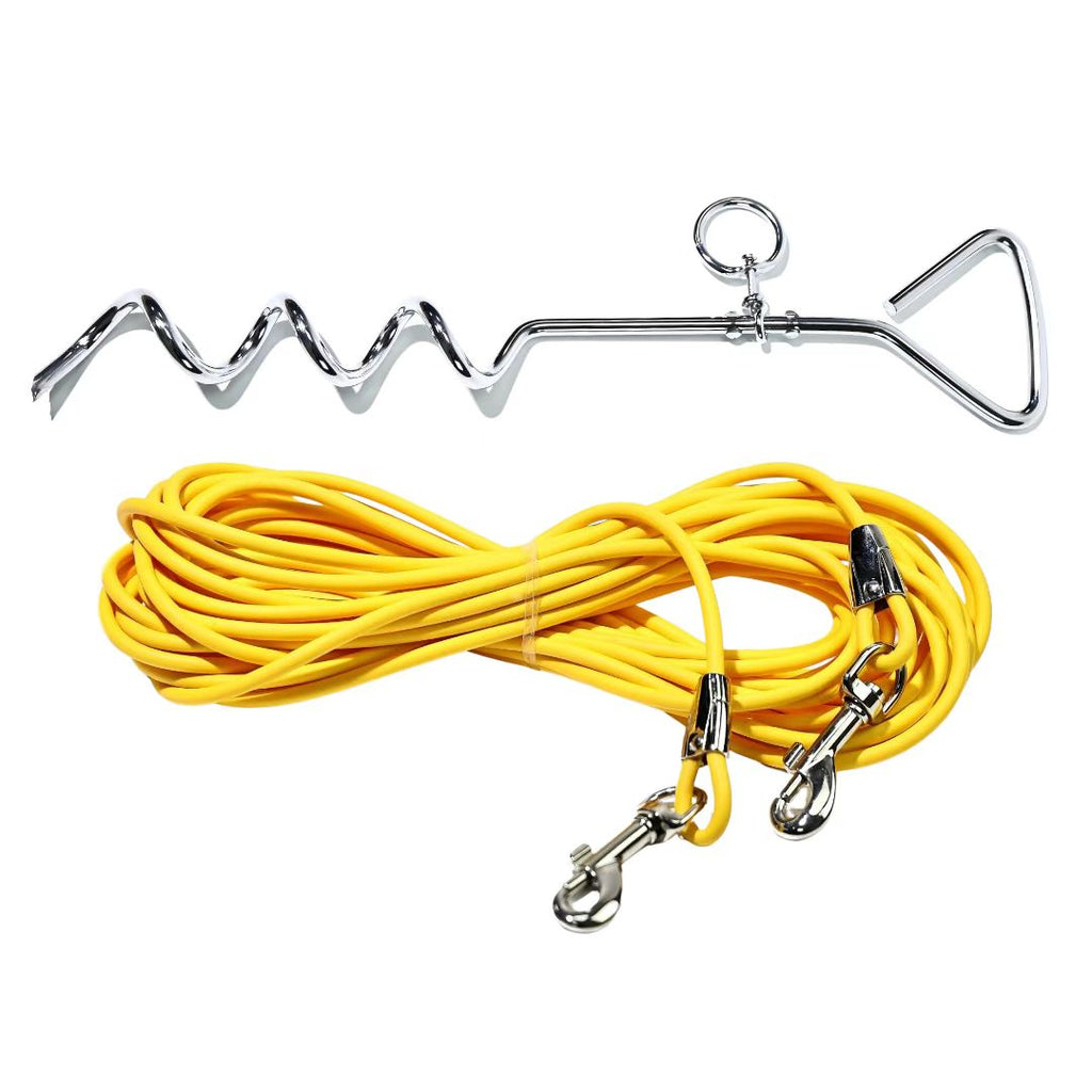 Dog Tie-Out Ground Stake Lead - 9M Long Line for Yard, Camping & Outdoor Freedom