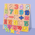 Wooden Number and Letter Puzzle Board - Montessori Learning Toy for Kids