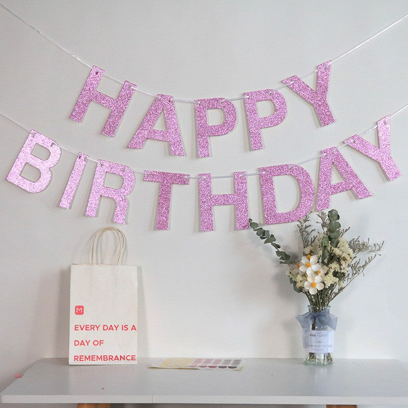 Happy Birthday Banner - Party Backdrop Letter Bunting Decoration