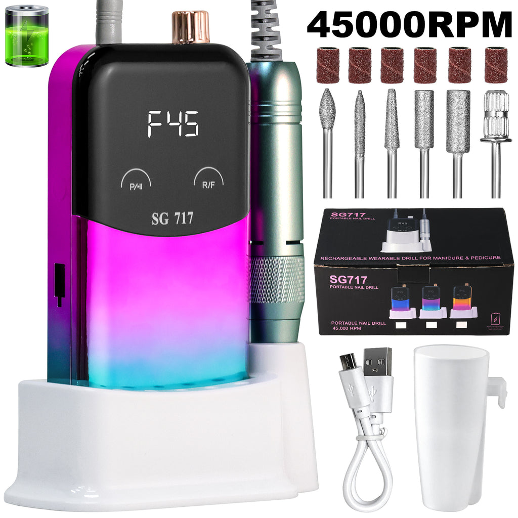 Electric Nail Drill - Portable Cordless Manicure & Pedicure E-File for Home Salon