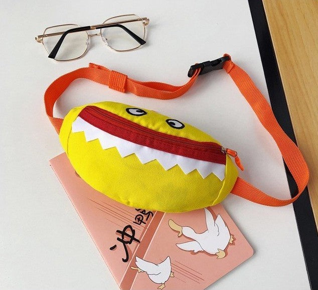 Kids Canvas Crossbody Bag - Cute Cartoon Embroidered Mini Shoulder Bag