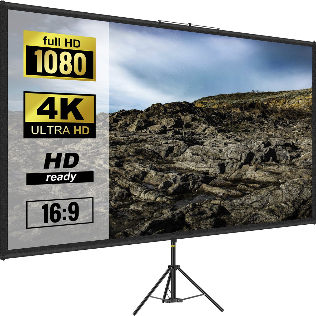 Tripod Projector Screen With Stand 60 Inch 16:9 4K HD