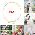2M Round Hoop Balloon Arch Backdrop Flower Gold Display