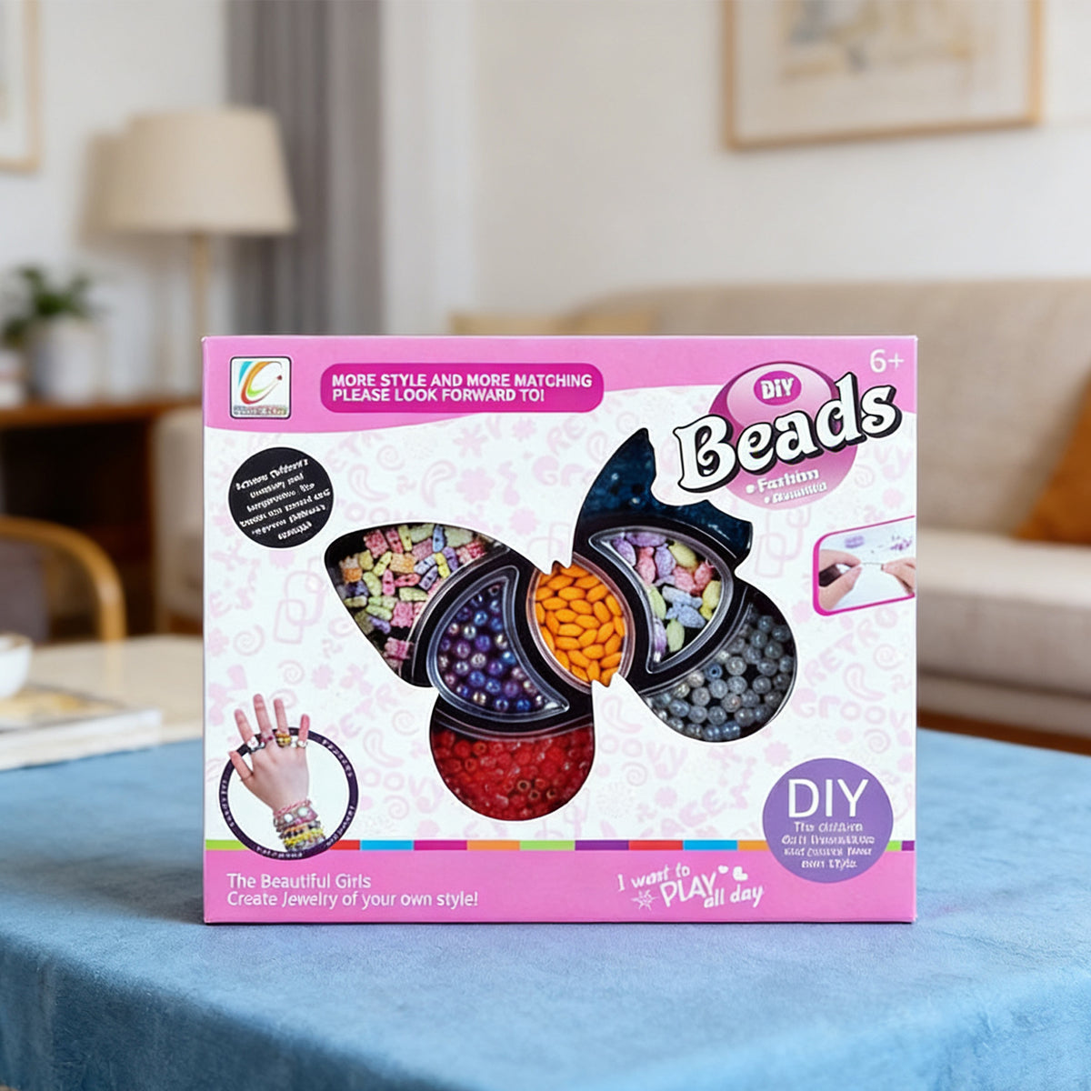 Kids Beads Jewelry Making Kit - DIY Bracelet & Necklace Craft Set for Girls
