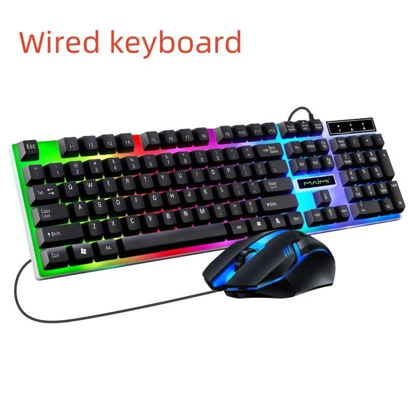 UK Gaming Keyboard And Mouse Set RGB LED USB For PC Laptop