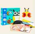 Montessori Wooden Animal Puzzle - Learning Cards Set for Toddlers
