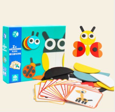 Montessori Wooden Animal Puzzle - Learning Cards Set for Toddlers