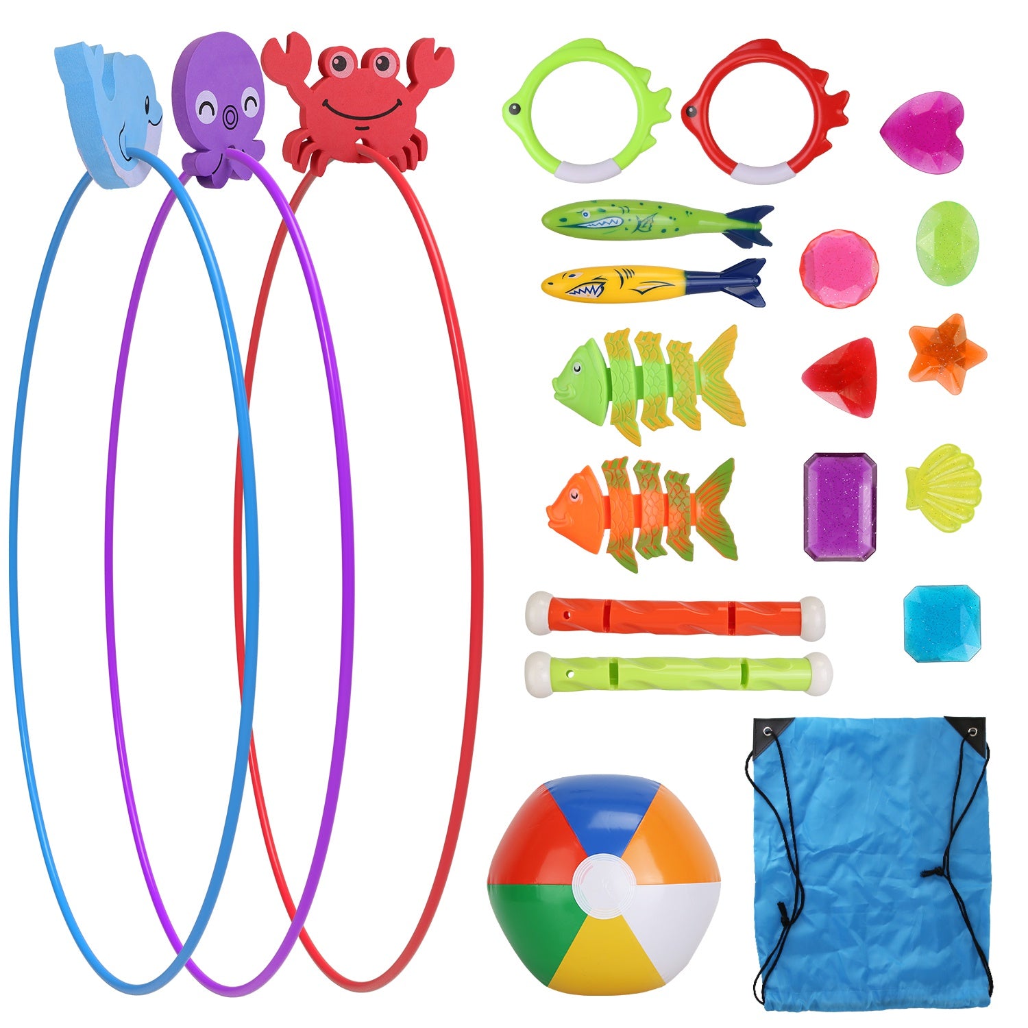 Set Of 24Pcs Diving Toys Swimming Pool Toys Swim Toys For Kids