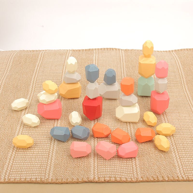 Wooden Balance Stacking Stones - Montessori Balancing Blocks for Kids