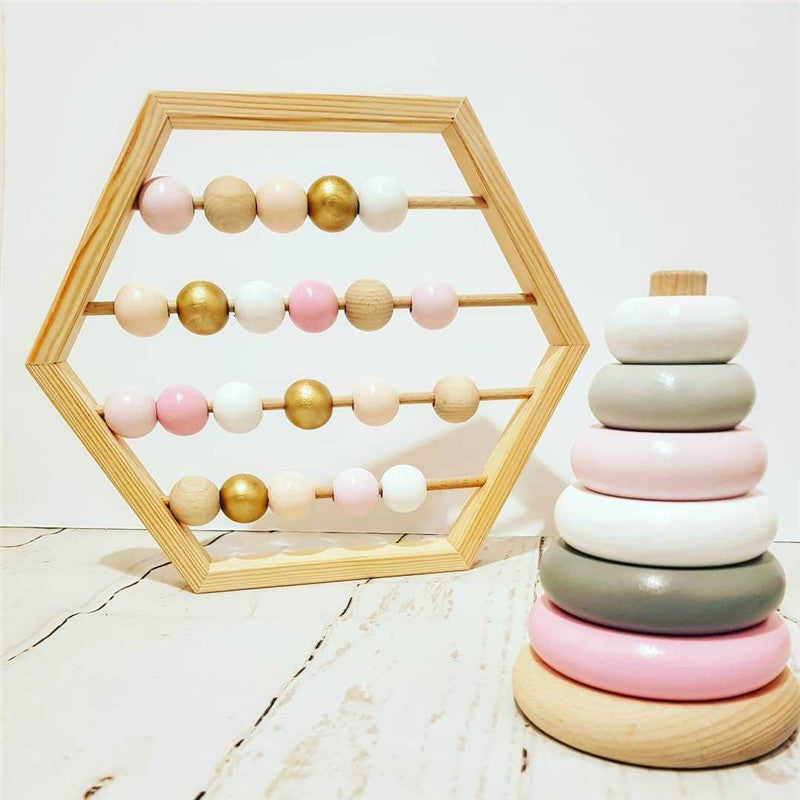 Wooden Abacus Counting Toy - Colorful Beads Math Learning Frame for Kids