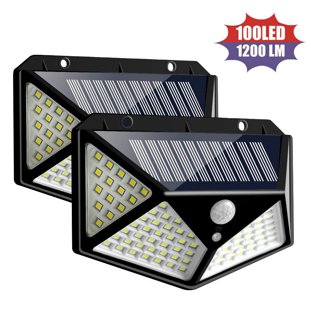 100 LED Solar Wall Light - Outdoor Waterproof Garden & Patio Lamp