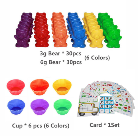 Rainbow Counting Bears - Montessori Sorting and Counting Math Toy