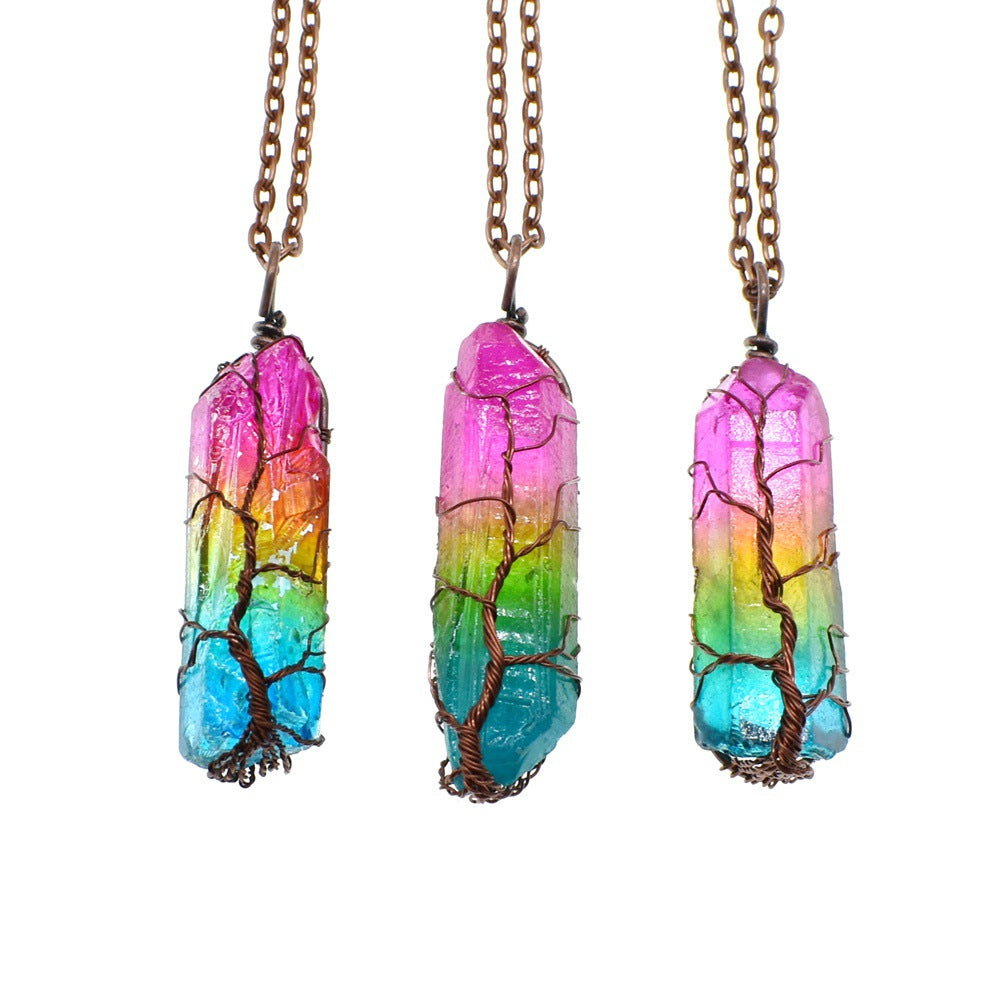 Crystal Tree of Life Pendant Necklace