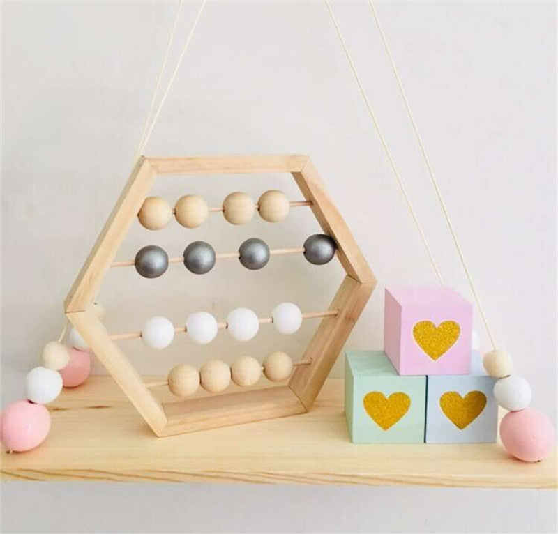 Wooden Abacus Counting Toy - Colorful Beads Math Learning Frame for Kids
