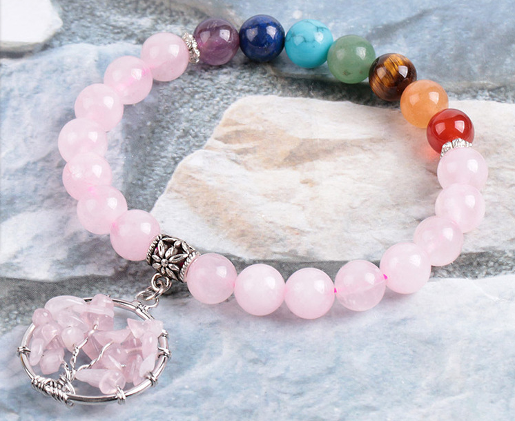 7 Chakra Crystal Beaded Bracelet - Natural Stone Balance Bracelet