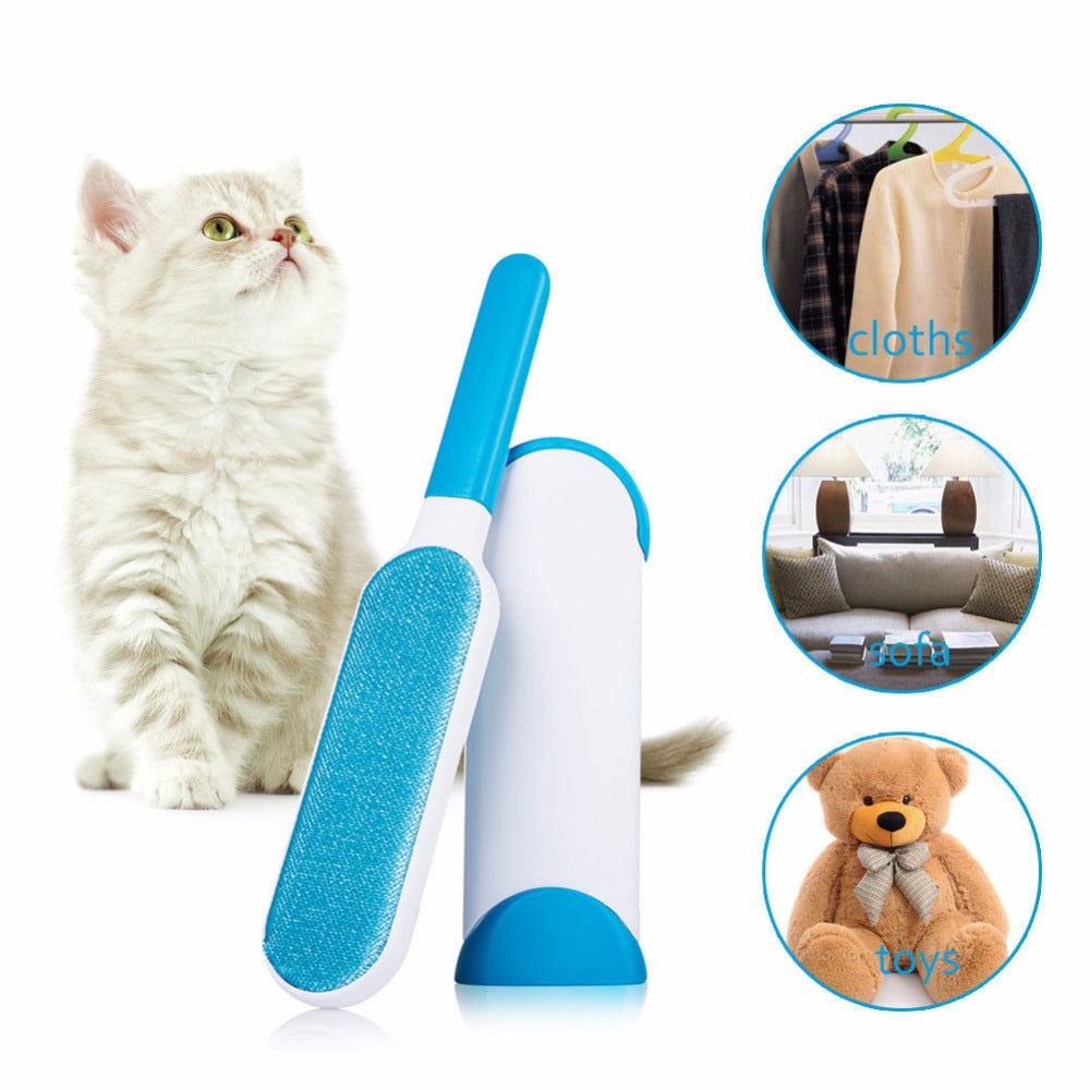 Reusable pet hair remover brush