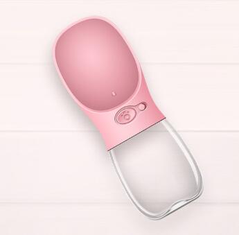 Pink portable dog water bottle