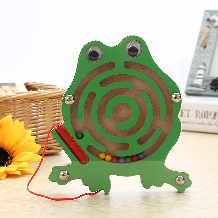 Wooden Magnetic Bead Maze - Animal Pen Maze Puzzle Toy for Kids