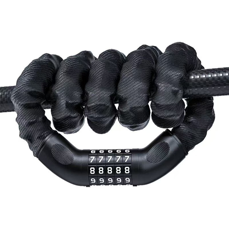 Bike Combination Chain Lock - 5-Digit Heavy-Duty Anti-Theft Lock for Bikes & Scooters