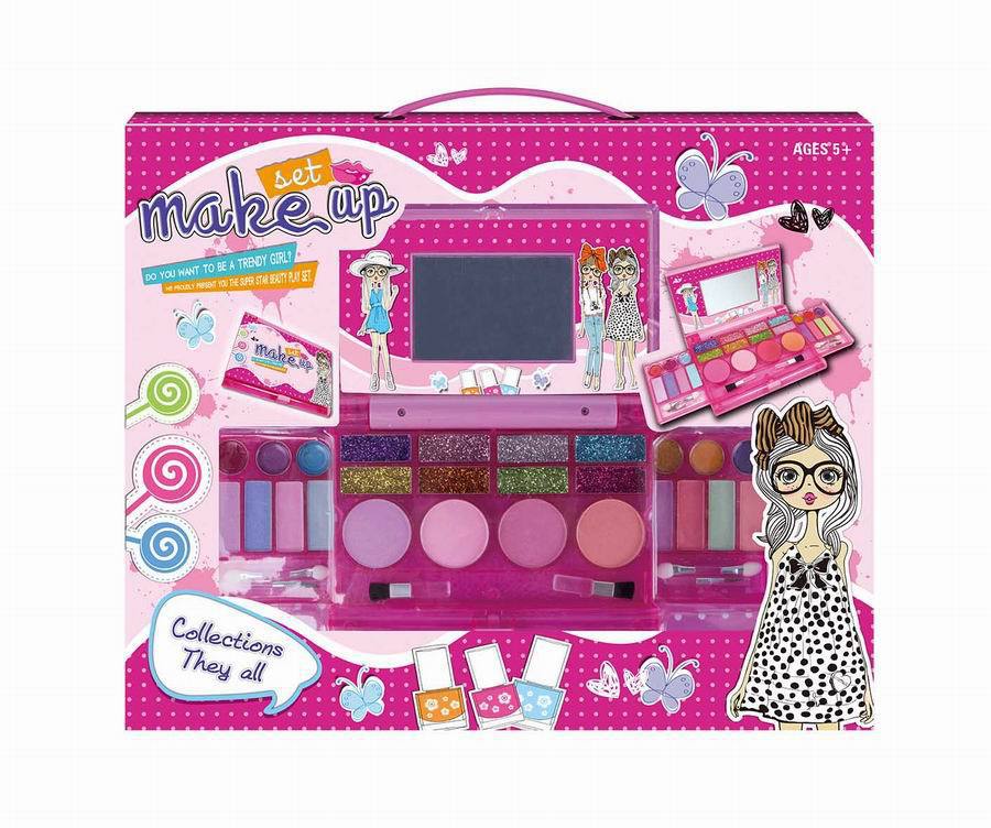Kids Pretend Makeup Set - Princess Play Cosmetics Toy Box for Girls