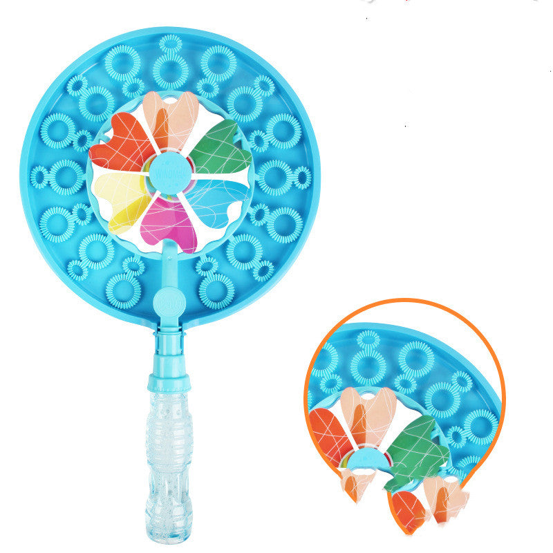 Kids Windmill Bubble Wand - Handheld Manual Bubble Maker for Outdoor Fun