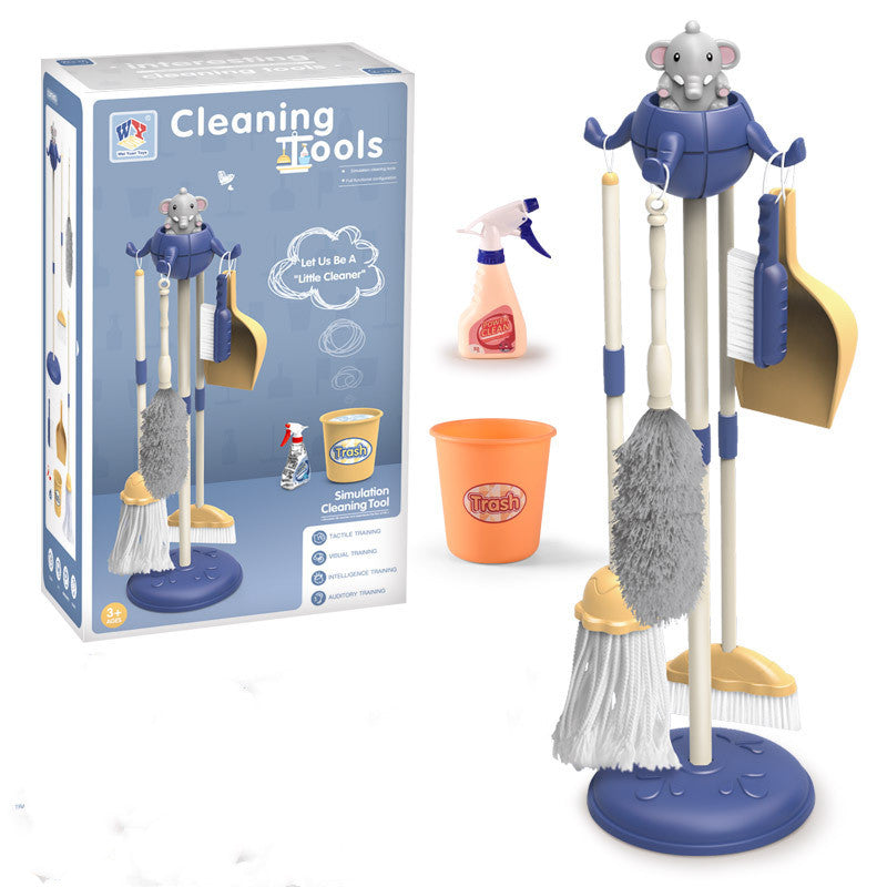 Kids Cleaning Play Set - Pretend Broom, Mop & Brush Housework Toy