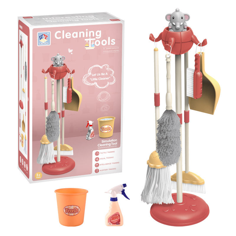 Kids Cleaning Play Set - Pretend Broom, Mop & Brush Housework Toy