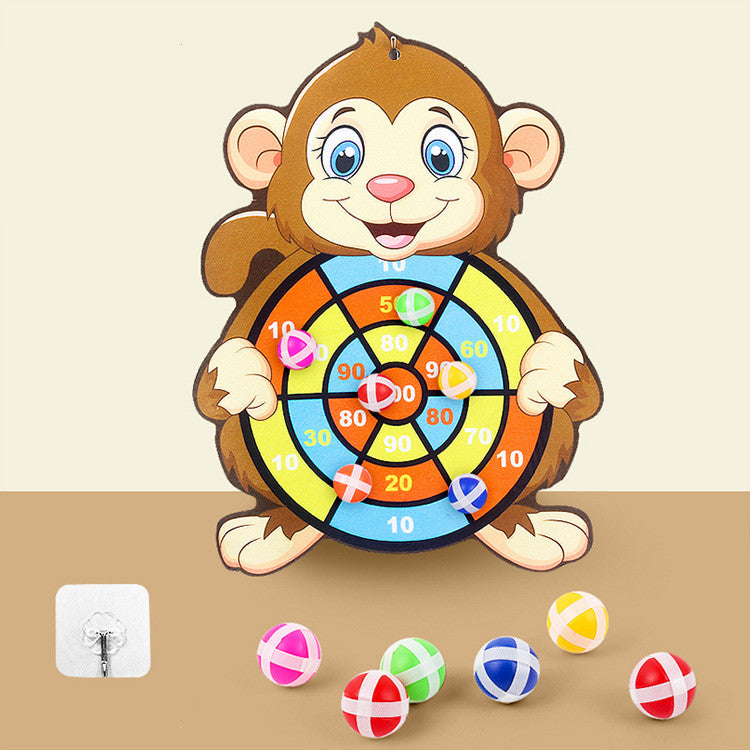 Kids Sticky Ball Dart Board - Safe No-Needle Target Game for Children