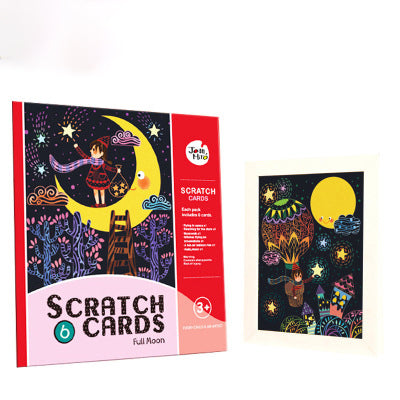 Kids Rainbow Scratch Art Paper Set - Magic Drawing Sheets with Wooden Stylus