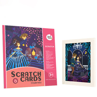 Kids Rainbow Scratch Art Paper Set - Magic Drawing Sheets with Wooden Stylus
