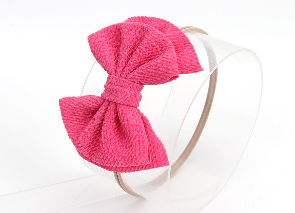 Baby Girl Bow Headband - Soft Nylon Hairband for Newborns & Toddlers