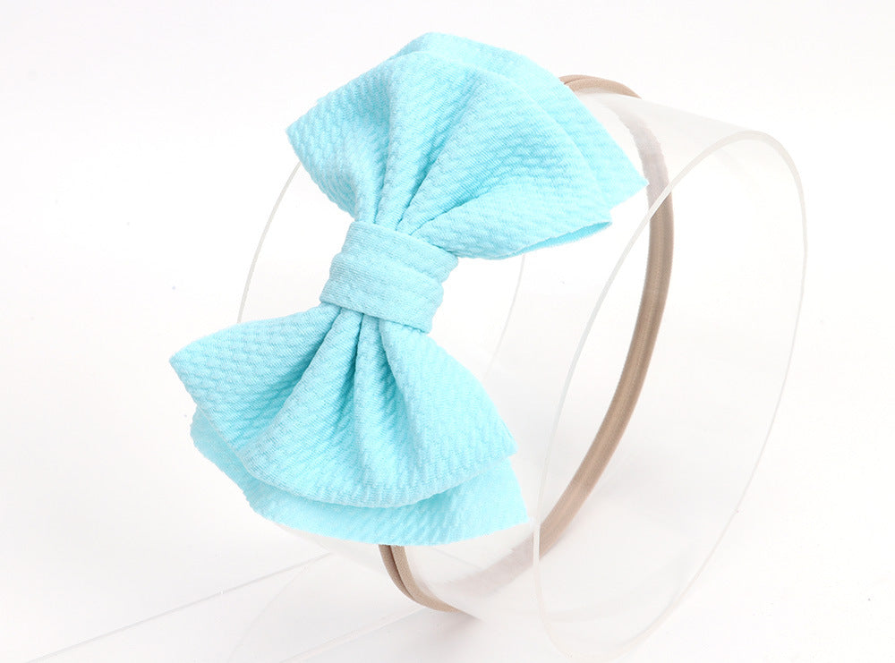 Baby Girl Bow Headband - Soft Nylon Hairband for Newborns & Toddlers