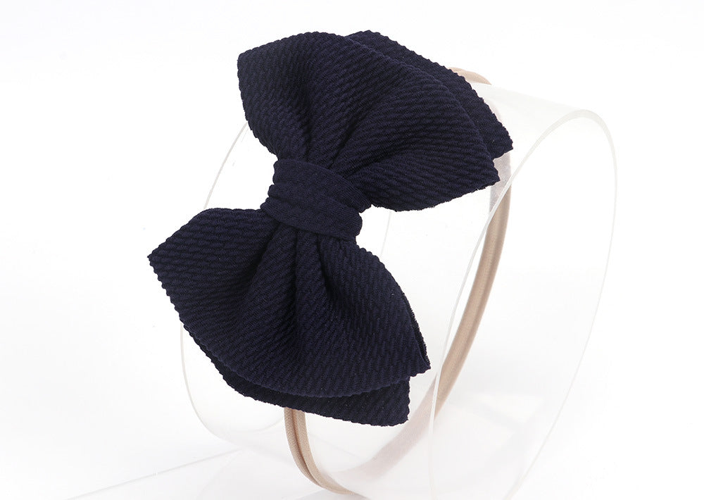 Baby Girl Bow Headband - Soft Nylon Hairband for Newborns & Toddlers