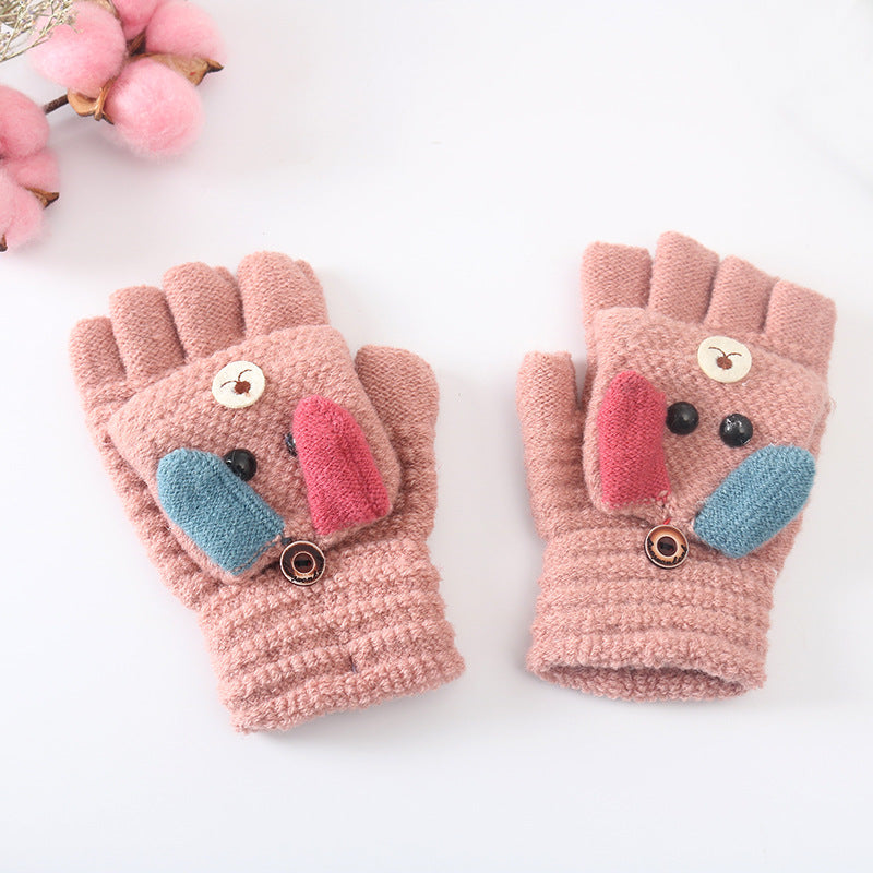 Kids Winter Gloves - Warm Cute Cartoon Knitted Gloves for Children