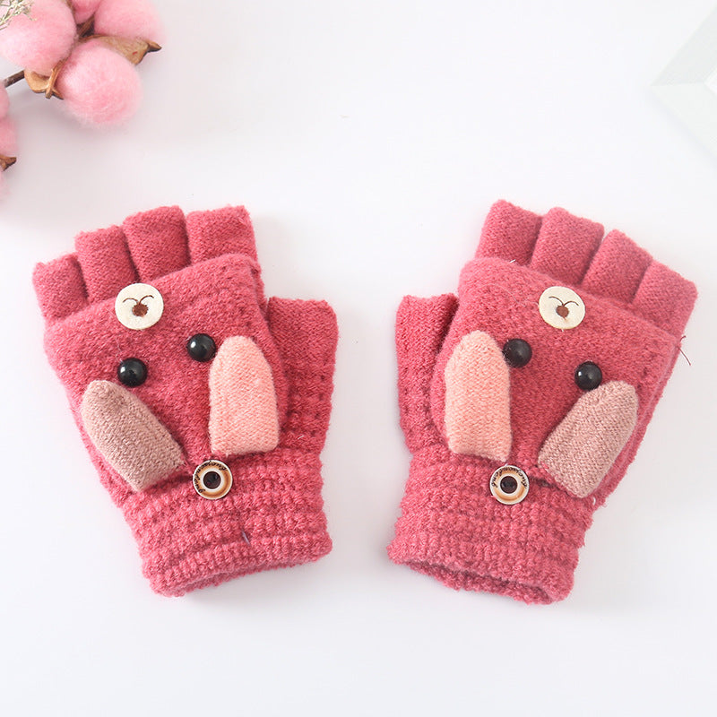 Kids Winter Gloves - Warm Cute Cartoon Knitted Gloves for Children