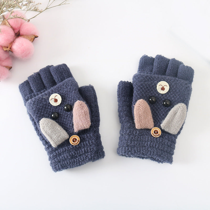 Kids Winter Gloves - Warm Cute Cartoon Knitted Gloves for Children