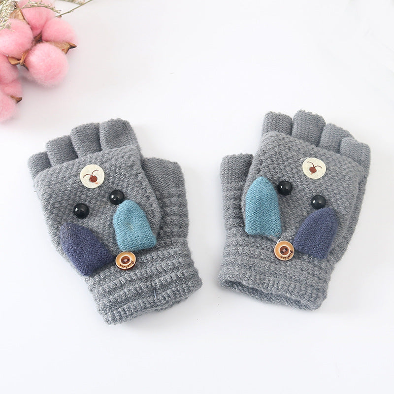 Kids Winter Gloves - Warm Cute Cartoon Knitted Gloves for Children