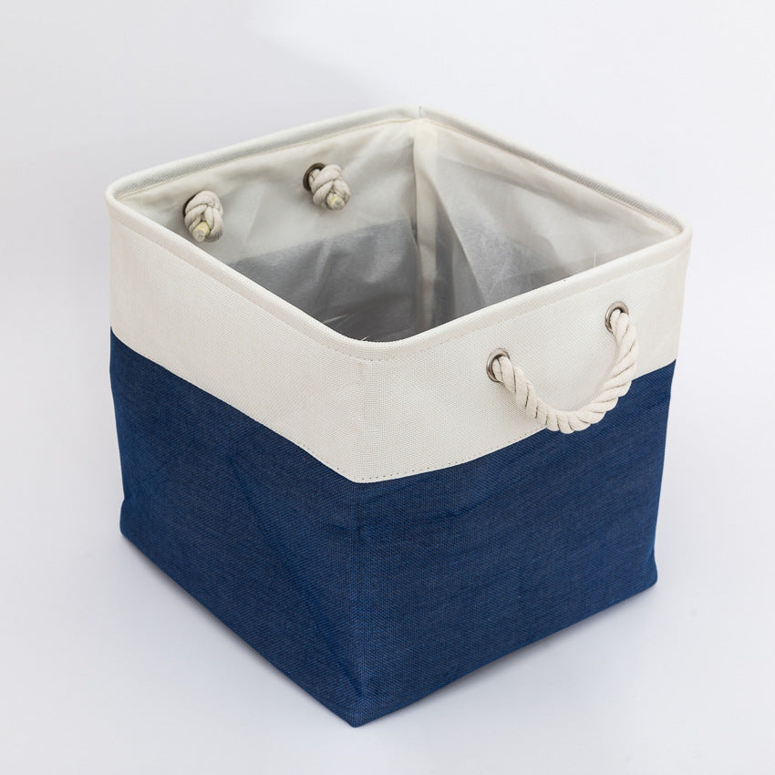 Foldable Toy Storage Basket - Fabric Nursery Organizer with Handles