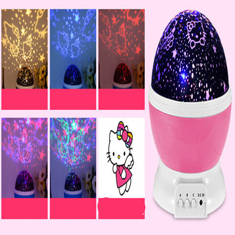 Starry Sky Projector Night Light - Rotating LED Star Lamp for Kids Room