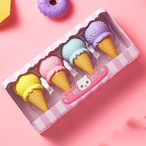 Cute Dessert Eraser Set - Fun Cartoon Erasers for Kids and School