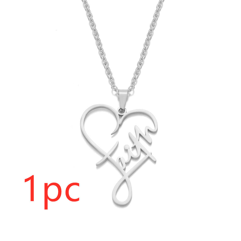 Heart of Faith Pendant Necklace - Cross Within Heart Necklace