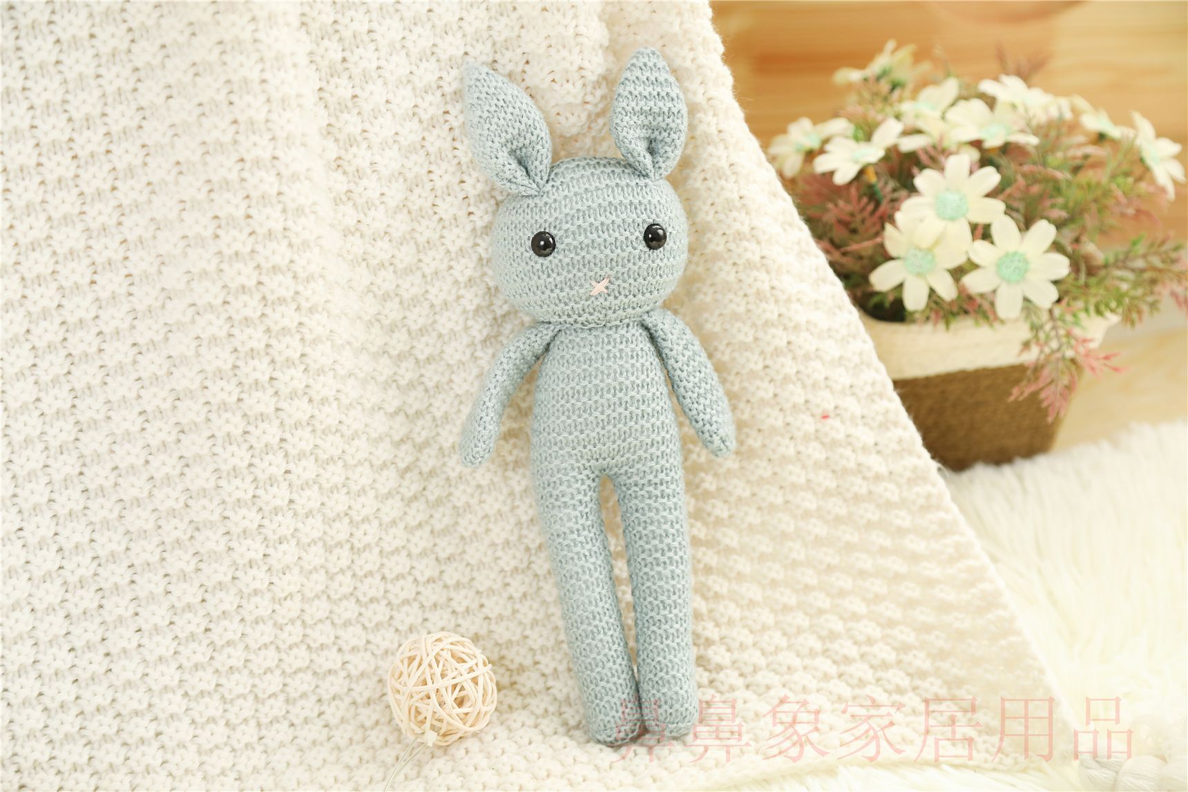 Handmade Crochet Rabbit Plush Toy - Soft Knitted Bunny Baby Soothing Doll