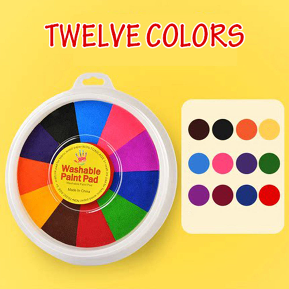 Kids Finger Paint Set - 12 Colors Non-Toxic Washable Finger Painting Pigments
