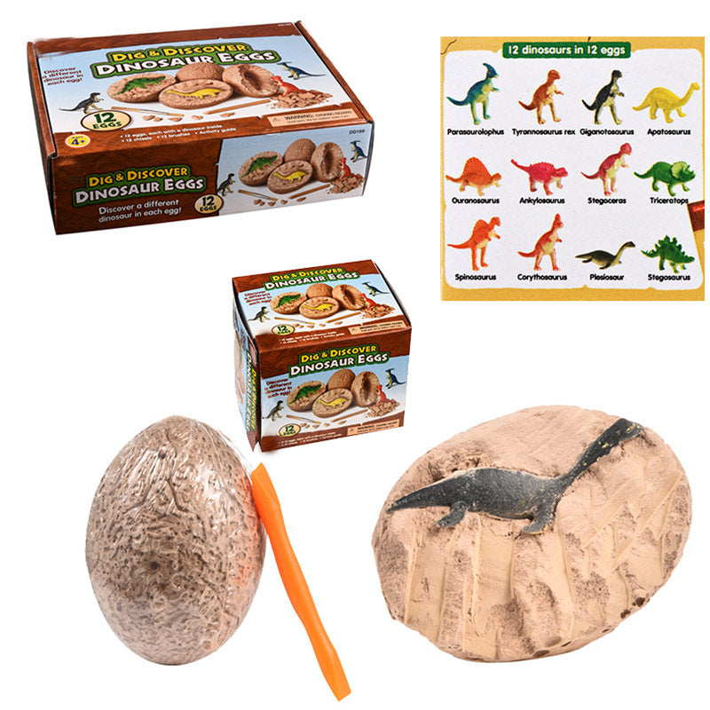 Kids Dinosaur Dig Eggs Fossil Excavation Kit Educational Toy