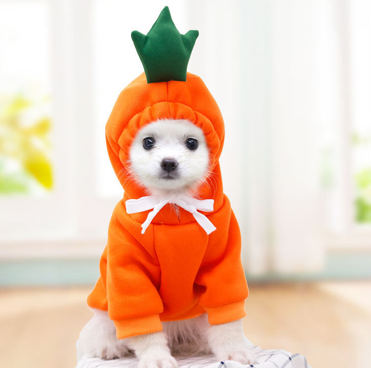 Cute Fruit Dog Hoodie - Warm Fleece Winter Sweater for Small Dogs & Cats
