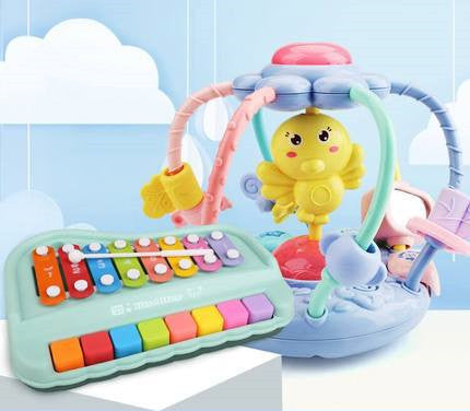 Baby Rattle & Teether Set - Grip Training Sensory Toy for Newborns